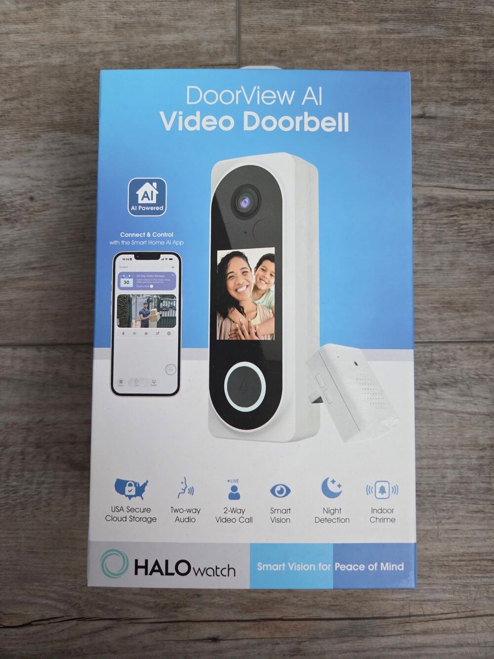 Brand New HALOwatch DoorView AI Video Doorbell – Smart Home Security